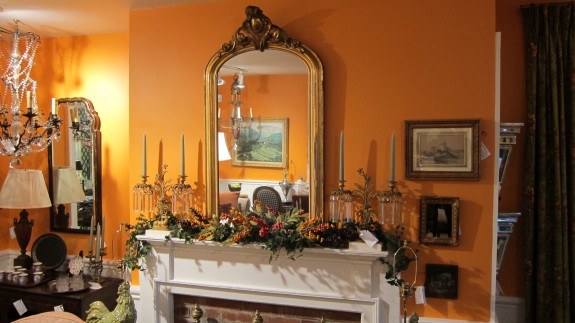 A Christmas Mantel with Antique Girondels