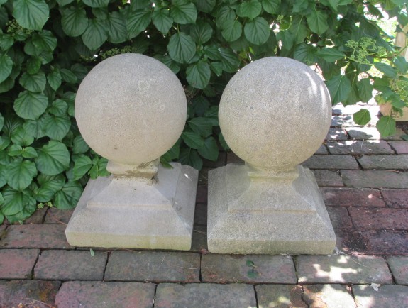 Vintage Cement Ball Finials Vintage Cement Ball Finials