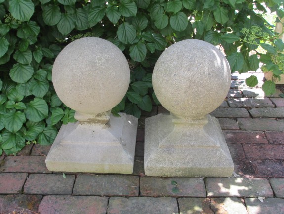 Vintage Cement Ball Finials