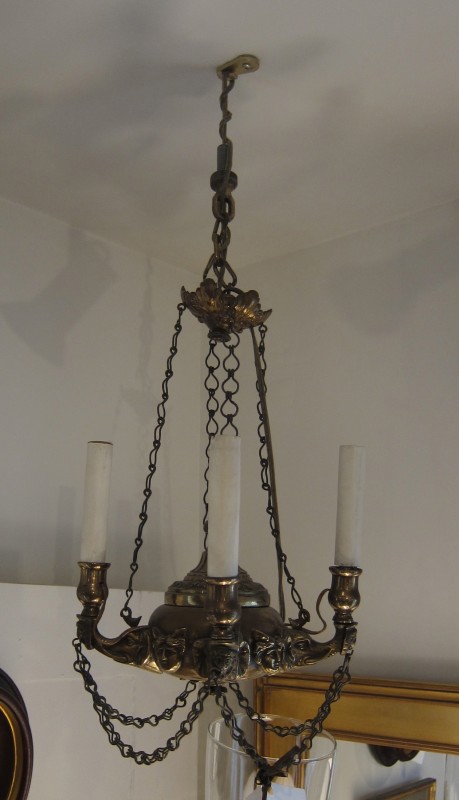 Continental Brass Chandelier, c 1840