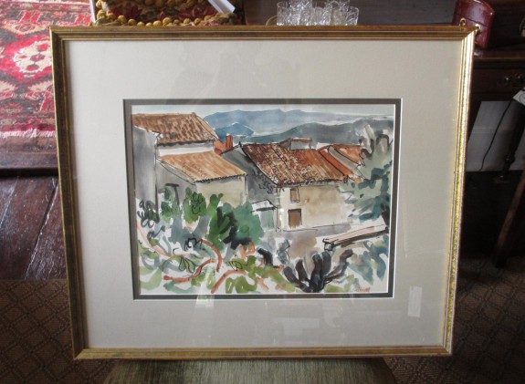 Watercolor, Houses in Seillon, France by Bill Bartsch