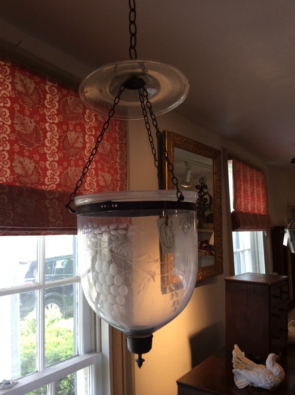 Bertolini vintage chandelier - Etched Glass Hanging Candle Light